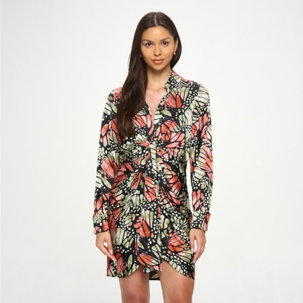 Butterfly Print Mini Dress NWT